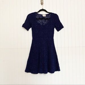 Pins and Needles Blue Lace Skater Dress